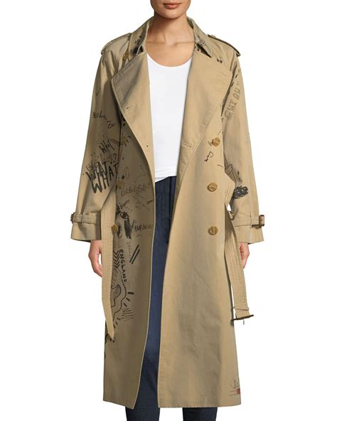 burberry doodle print trench coat|Burberry trench jacket.